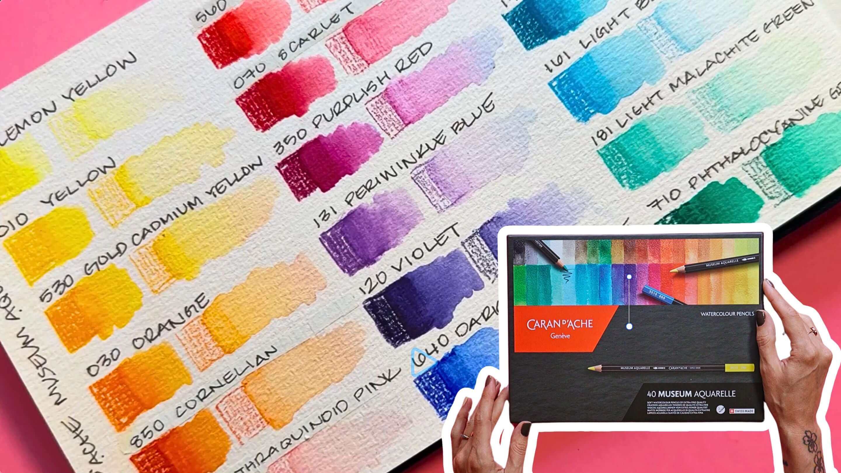 Caran d'Ache Museum Aquarelle Watercolor Pencils - Swatches