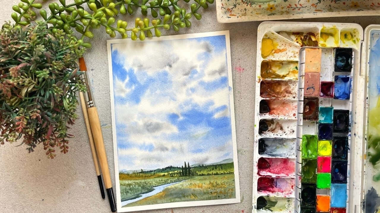 How To Paint A Beautiful Landscape With Watercolor (For Kids)