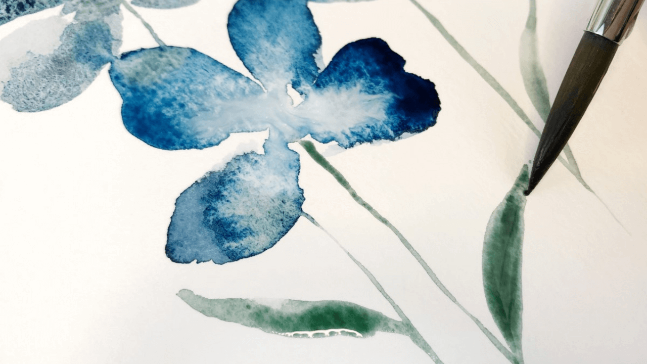 How to Draw & Paint Flowers with Ink and Watercolor Part 1 