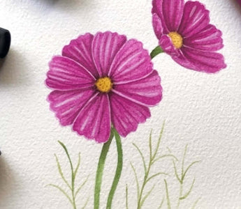 Floral watercolor painting tutorial