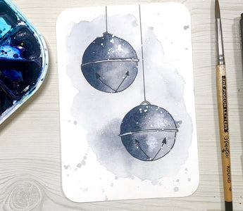 DIY watercolor holiday card