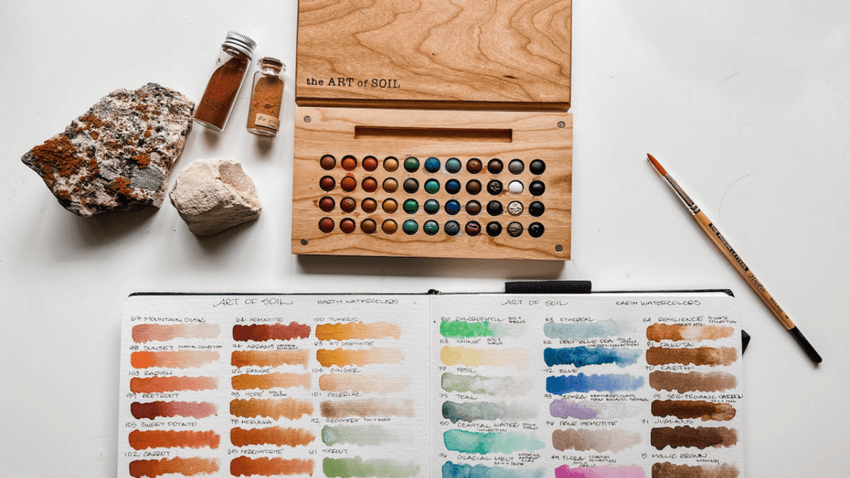 Watercolors made with dirt and natural pigments