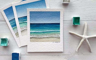 How to paint a watercolor beach