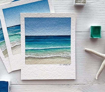 How to paint a watercolor beach