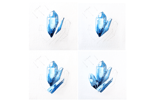 How to paint watercolor crystals