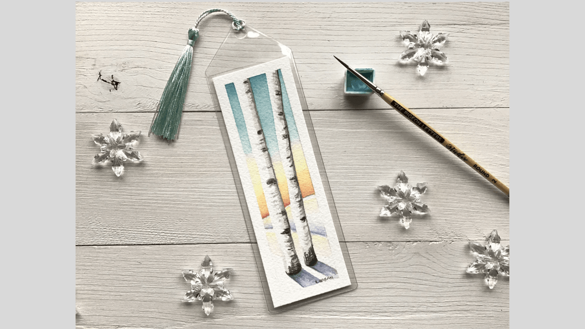 DYI watercolor bookmark tutorial