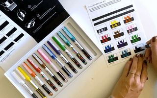 Karin marker acrylic brush pen swatches