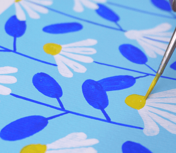 How to paint a floral pattern with gouache