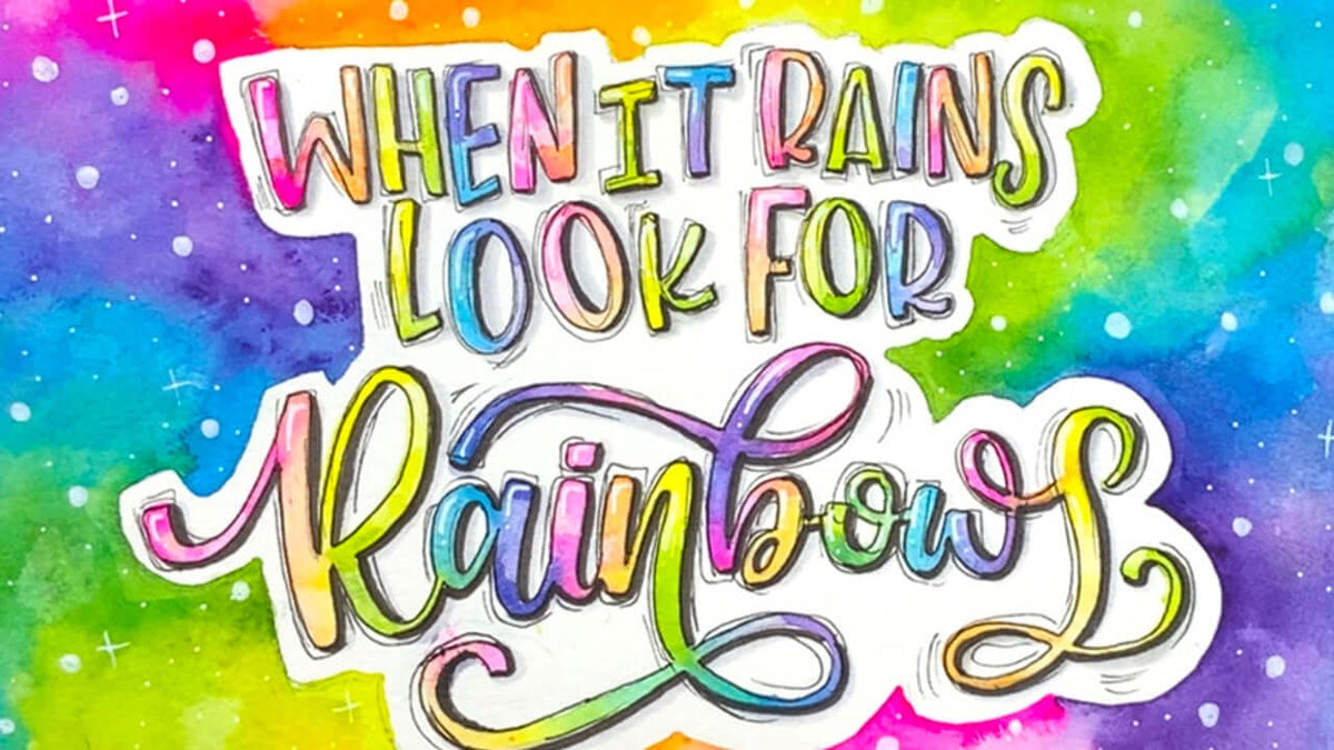 Create Stunning Rainbow Watercolor Lettering