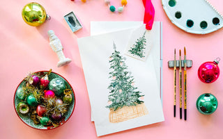 How to paint a watercolor Christmas tree