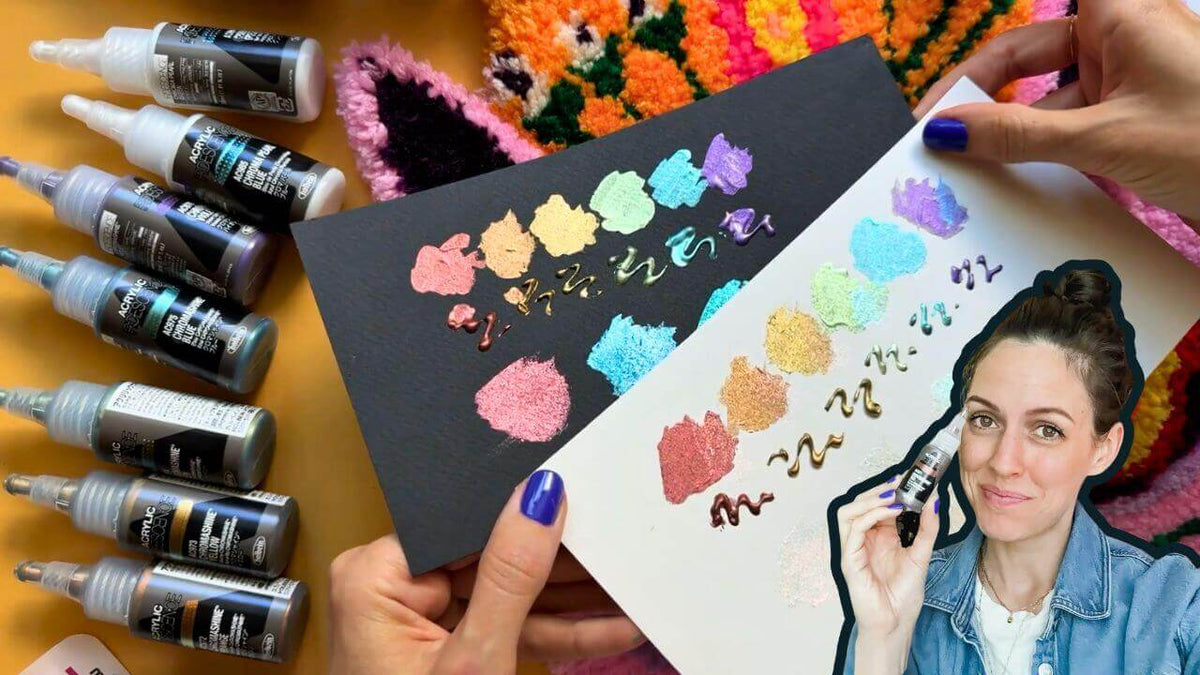 Metallic Acrylic Paint Swatches: Holbein Chromoshine Review