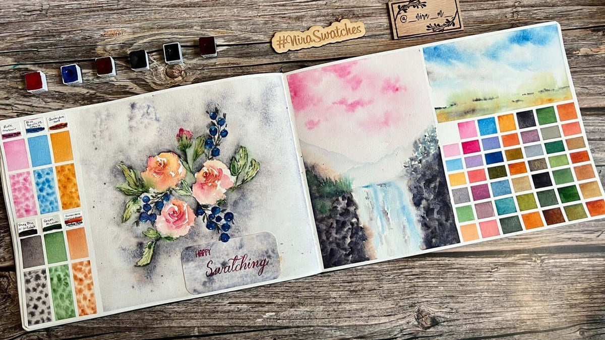 Watercolor sketchbook spread