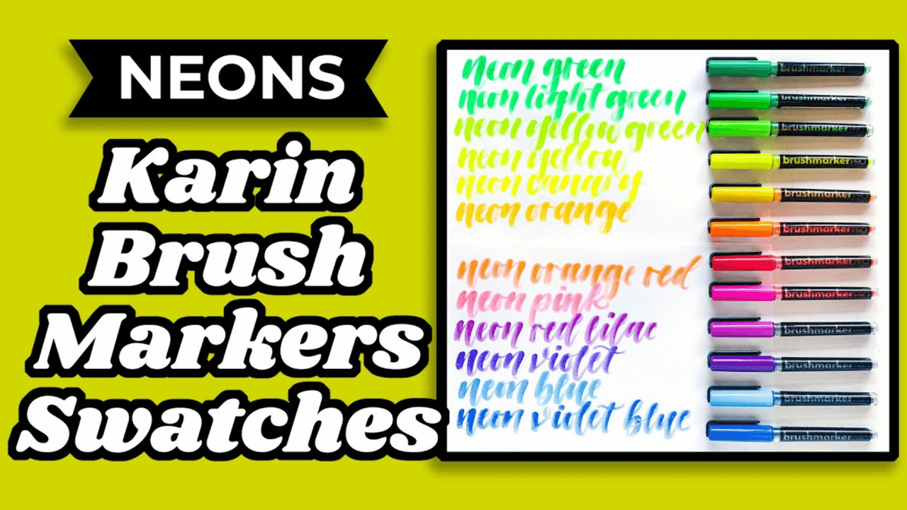 Karin markers neon brush marker swatches