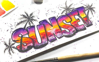 How to Paint Watercolor Sunset Letters