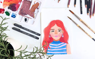 Mixed media self portrait tutorial