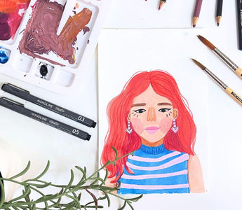 Mixed media self portrait tutorial