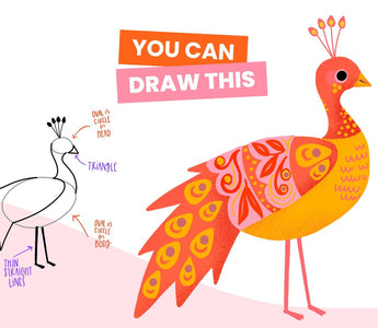 Draw a Colorful Folk Art Peacock Step-by-Step