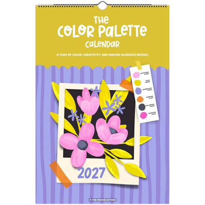 Color Palette 2027 wall calendar for artists with curated monthly color palettes and original artwork