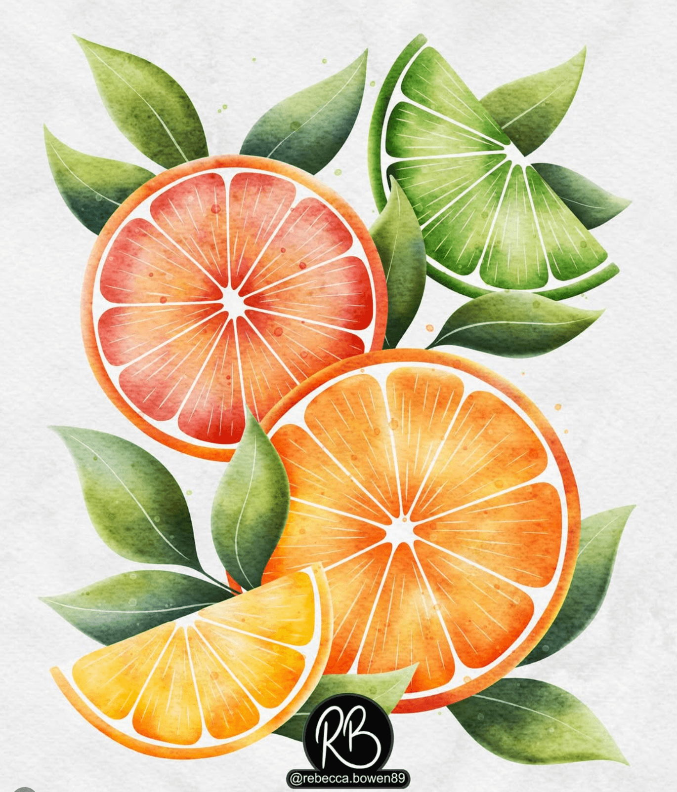 oranges painted in procreate