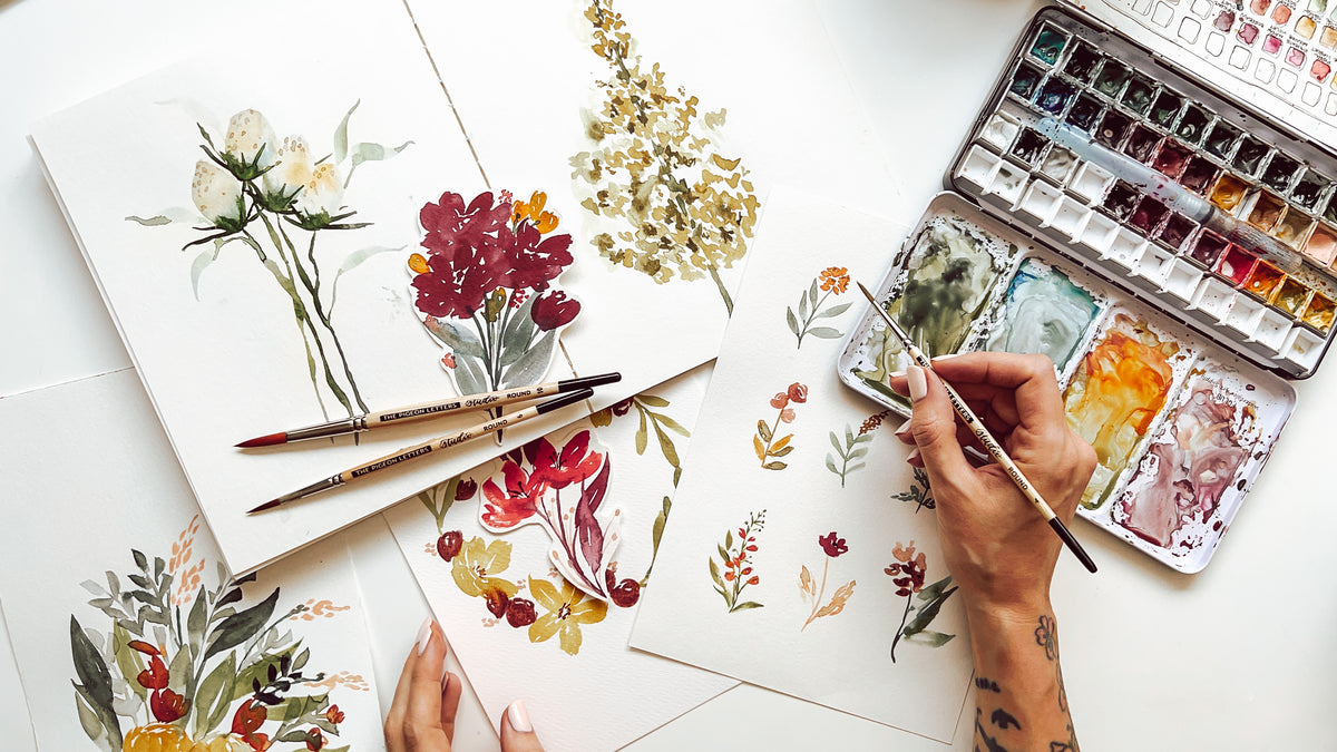 vintage wildflower painting tutorial watercolor