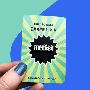 minimalist enamel pin for artists