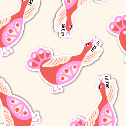 Bossy Bird Sticker - Lock it