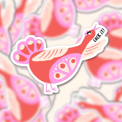Bossy Bird Sticker - Lock it