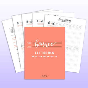 Lettering Practice Sheets - Bounce Lettering