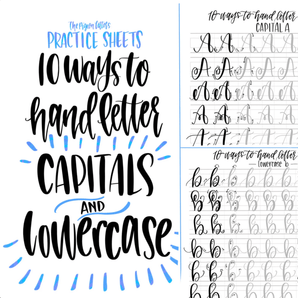 Bundled Lettering Practice Sheets - 10 Ways Uppercase & Lowercase