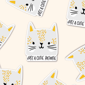 adorable illustrated cat sticker