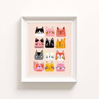 cute cats colorful illustrated artwork