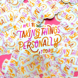 funny hand lettering sticker