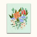 gouache flowers art print