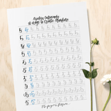 handlettering numbers practice sheets