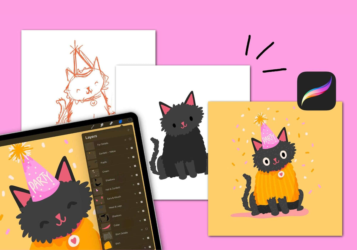 illustration process in procreate