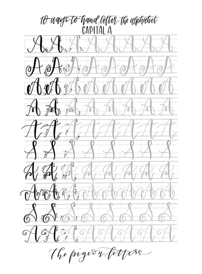 Bundled Lettering Practice Sheets - 10 Ways Uppercase & Lowercase