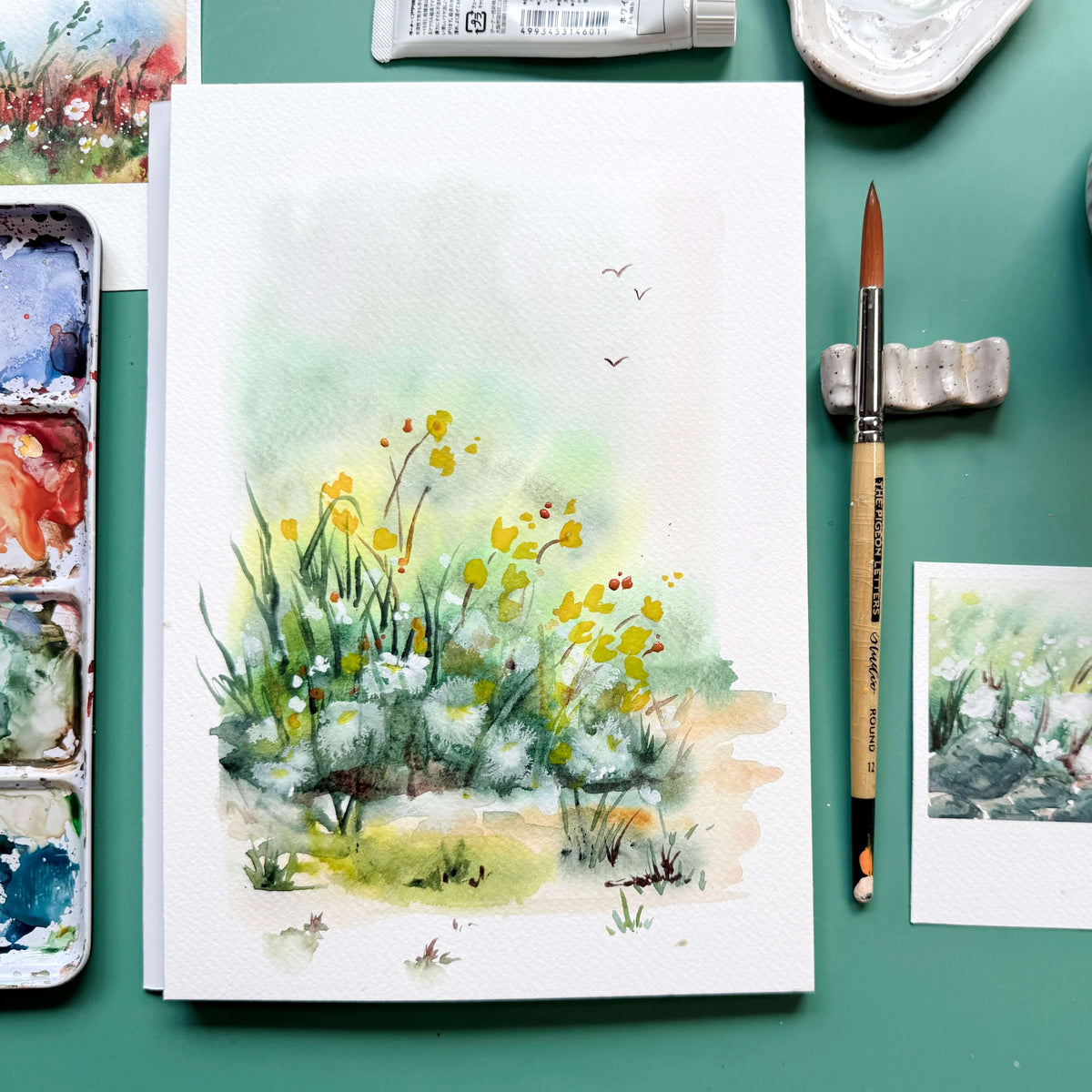 Loose Misty Watercolor Wildflowers