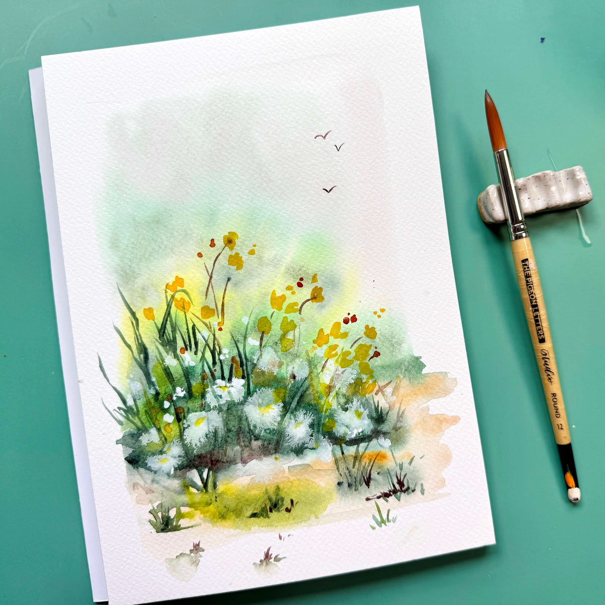 Loose Misty Watercolor Wildflowers