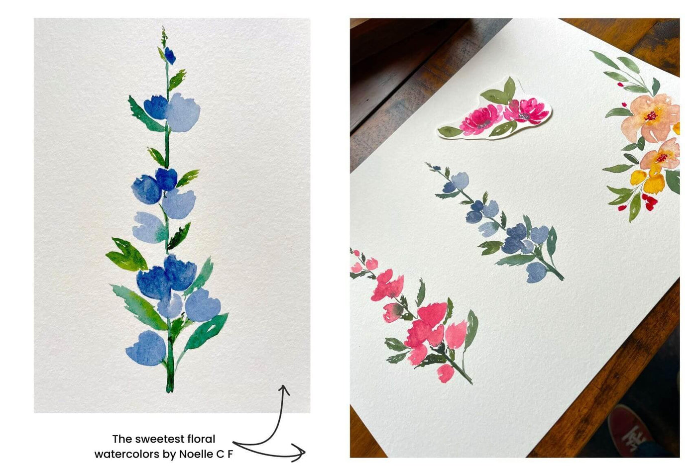 loose watercolor florals tutorial