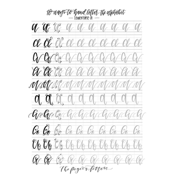 lowercase alphabet handlettering sheets