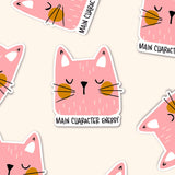 adorable illustrated cat sticker