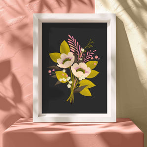 moody floral art print