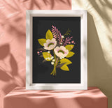 moody floral art print