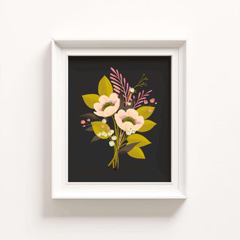 moody floral bouquet art print