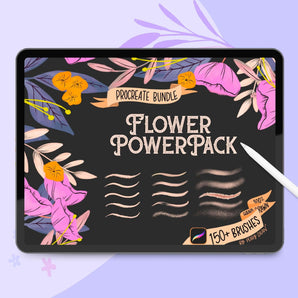 Flower PowerPack: 150+ Procreate Brushes for Botanical Drawing