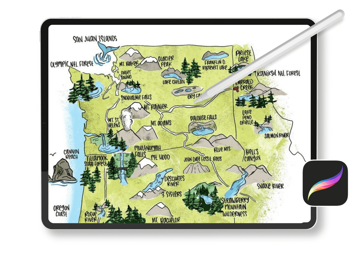 Draw Illustrative Maps in Procreate