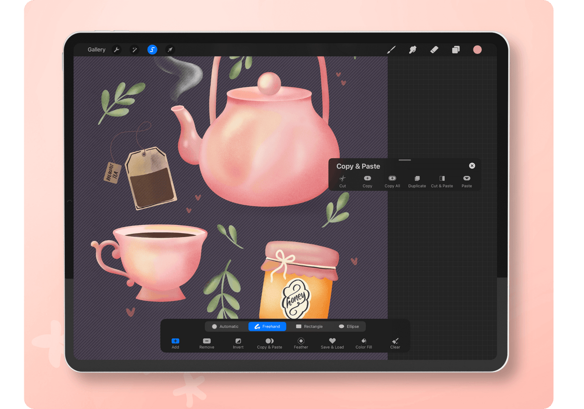 how to select in procreate