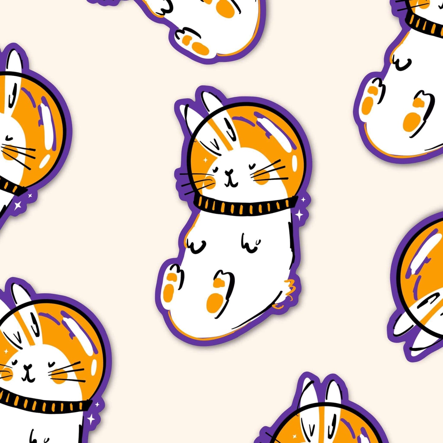 astro rabbit vinyl sticker