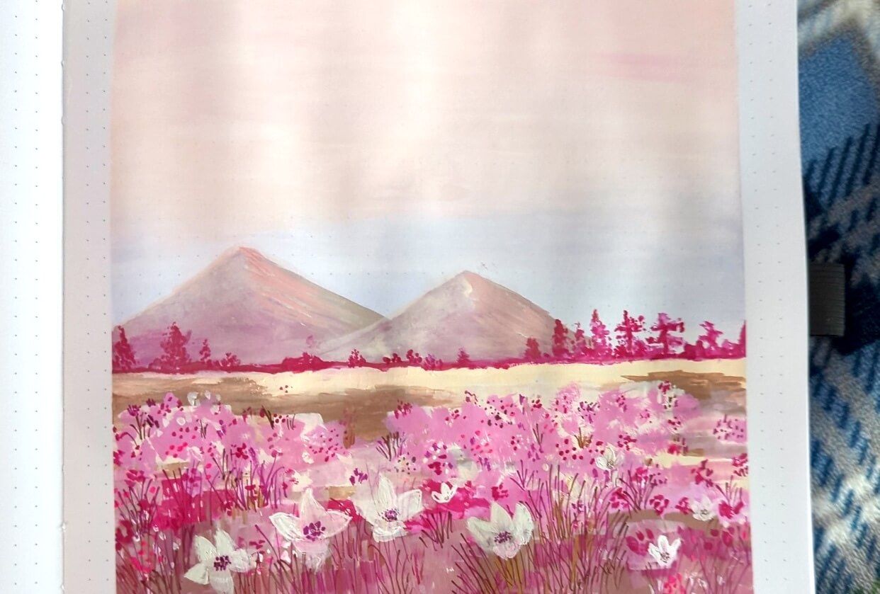 gouache flower painting tutorial