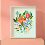 wildflower gouache illustration art print